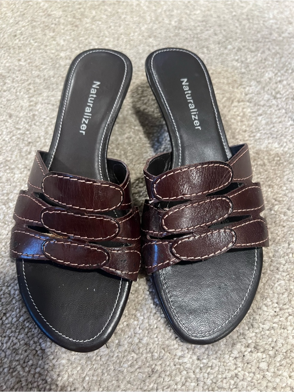 Naturalizer Brown Leather Sandals Size 4.5
